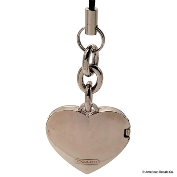 COACH Vintage Rogue Pink Heart Locket Lanyard Purse Charm Keychain Fob #1657 - Picture 6 of 7